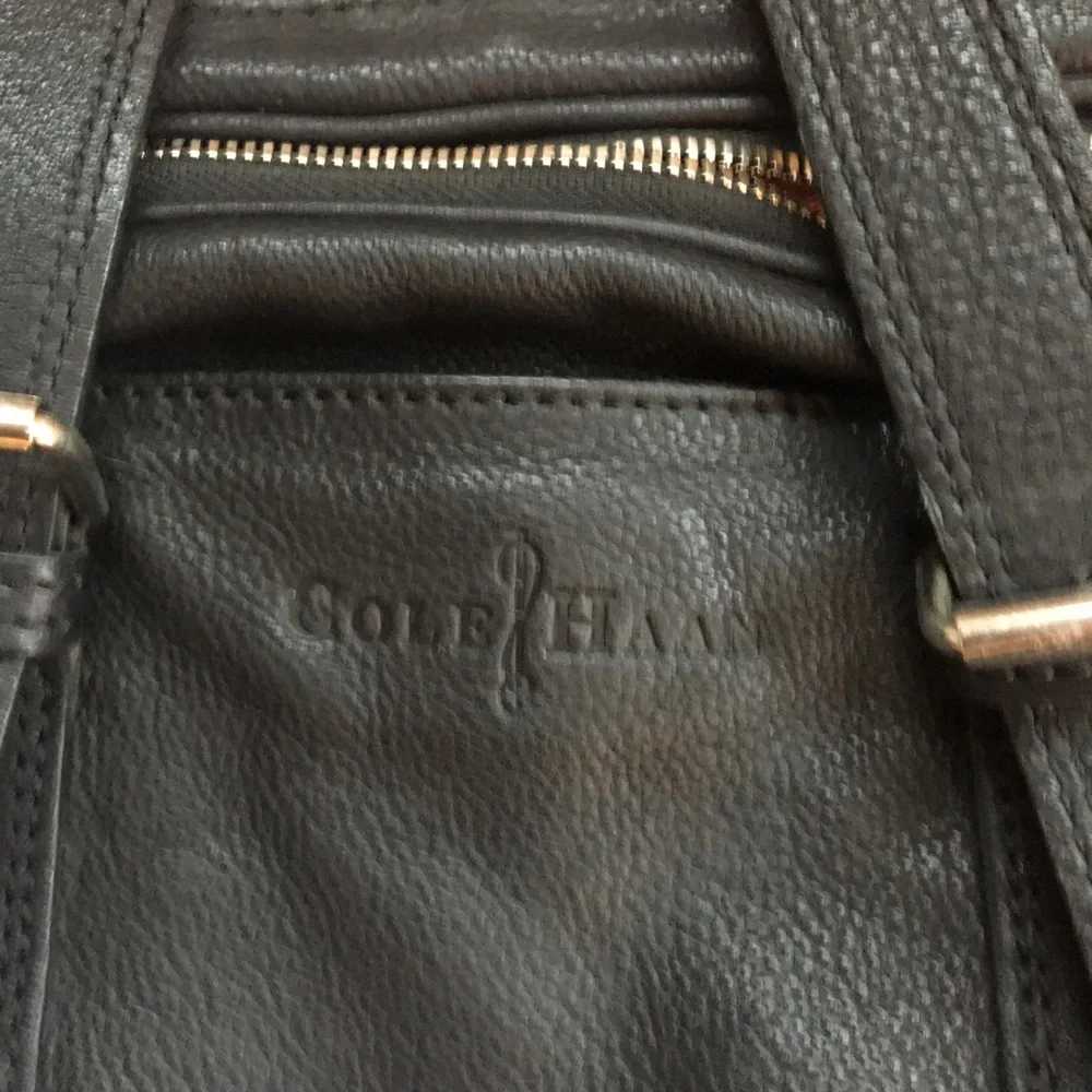 Cole Haan Black Leather Briefcase Shoulder Bag